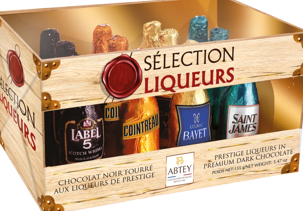 Abtey Chocolatier Dark Chocolate Liqueurs Crate Gift Box- Sweets
