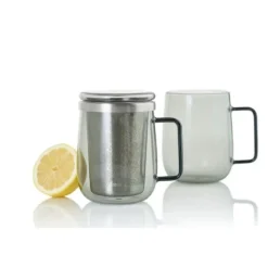 AdHoc Yuna Glass Mug with Infuser- Strainers, Infusers & Spoons|Assorted Mugs