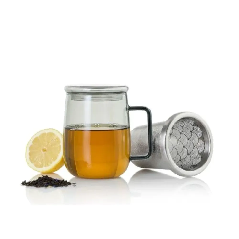 AdHoc Yuna Glass Mug with Infuser- Strainers, Infusers & Spoons|Assorted Mugs
