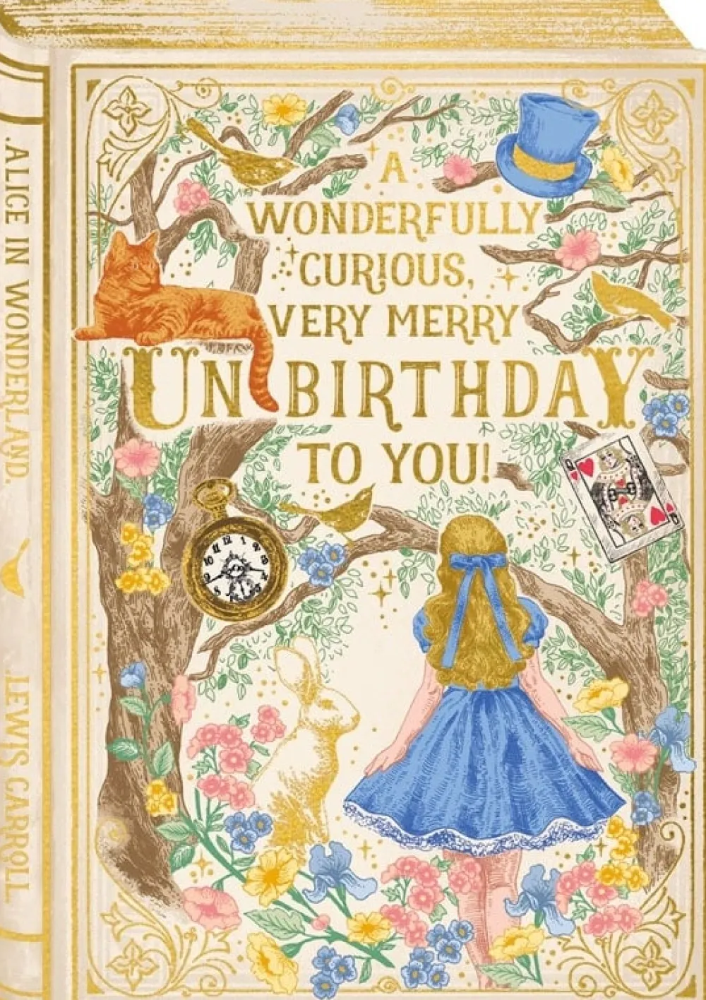 Alice in Wonderland Storybook Birthday Card- Greeting Cards