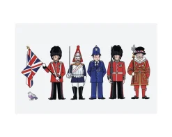Alison Gardiner London Figures Tea Towel- Souvenirs|Tea Towels