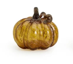 Amber Glass Pumpkin- Home Accents