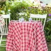 April Cornell Berry Plaid Round Tablecloth - 88"- Tablecloths