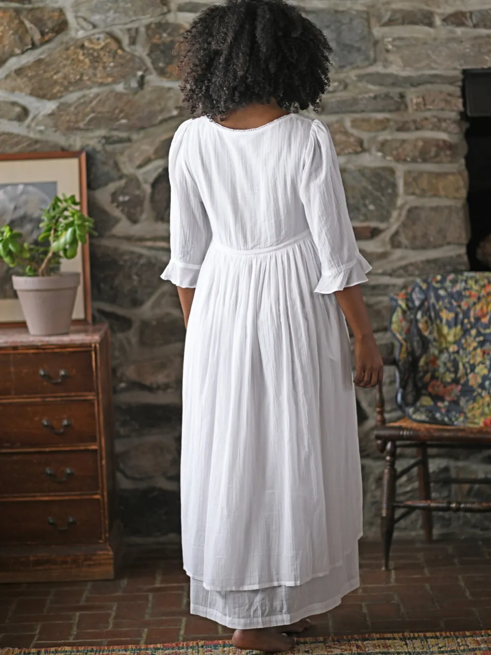 April Cornell Bronte White Nighty- Robes, Nightgowns & Dresses