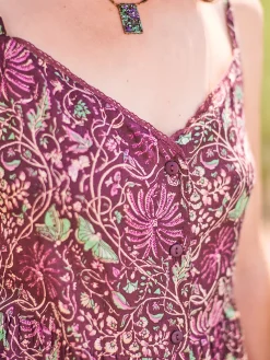 April Cornell Butterfly Vine Sundress (Fig)- Robes, Nightgowns & Dresses