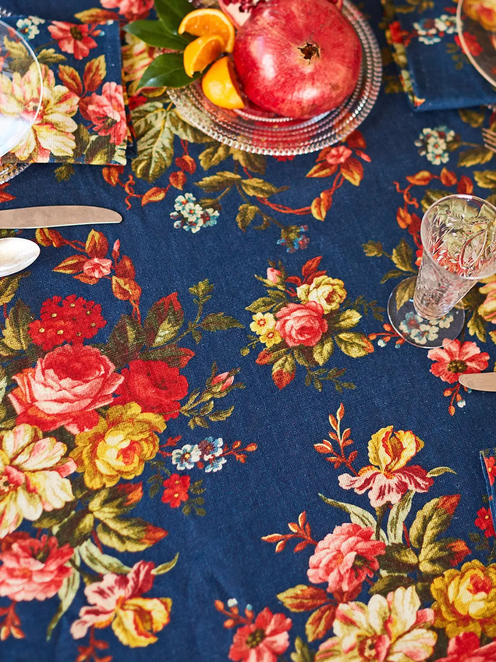 April Cornell Cassandra Ink Tablecloth, 54" x 90"- Tablecloths