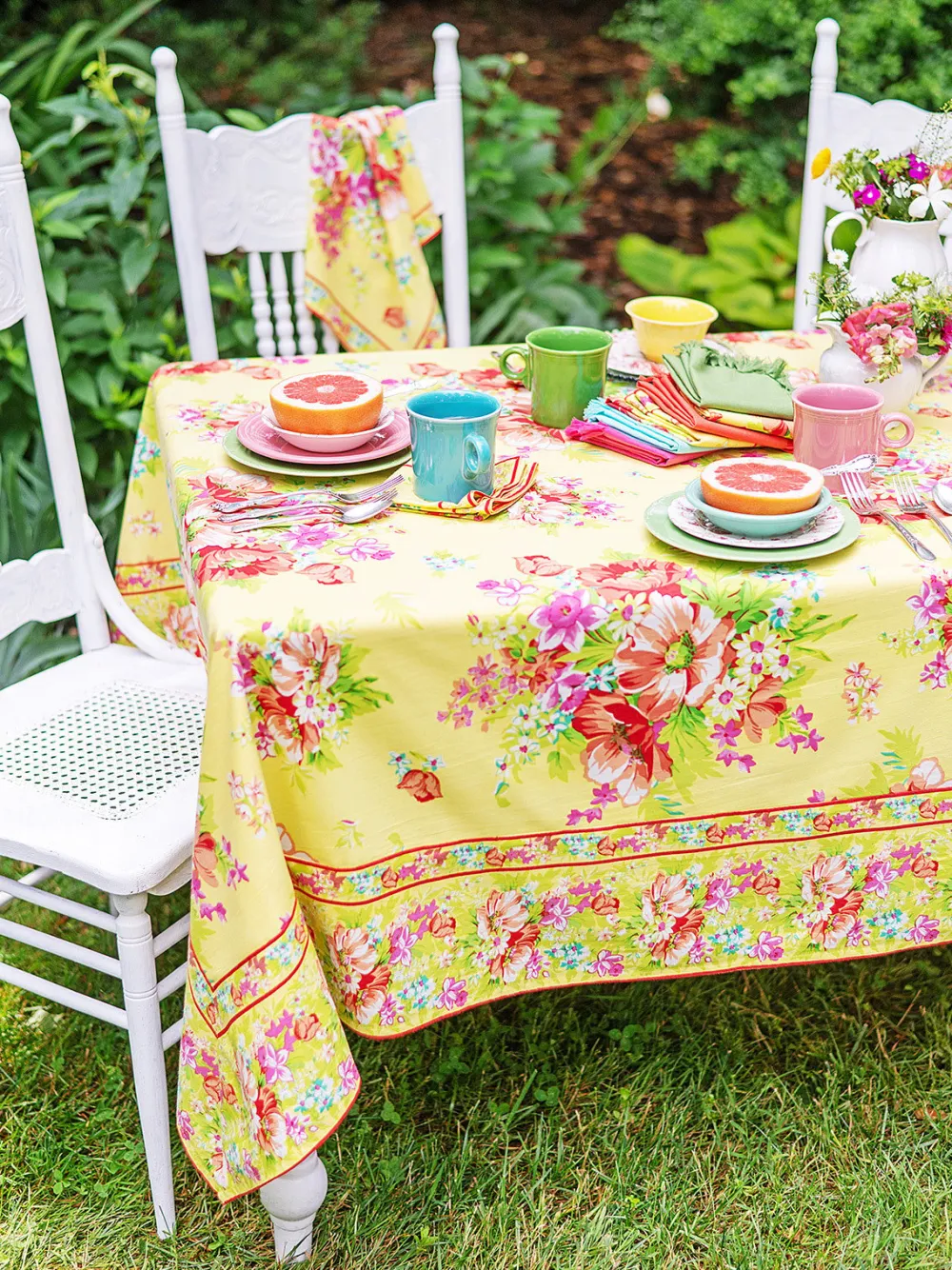 April Cornell Charming Sunshine Tablecloth, 60" x 90"- Tablecloths