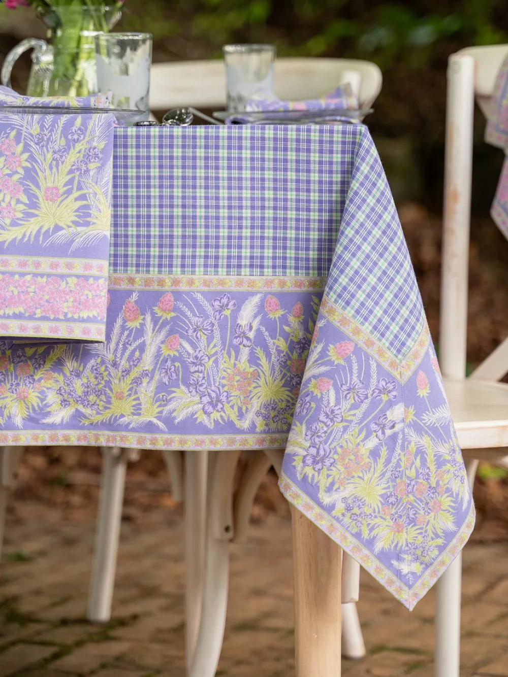 April Cornell Clover Periwinkle Tablecloth, 60" x 90"- Tablecloths