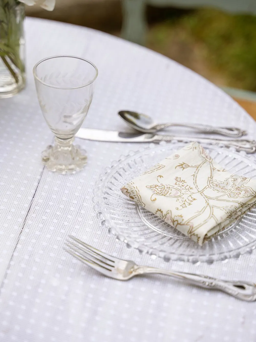April Cornell Ella Dot Lace Tablecloth, 56" x 56"- Tablecloths