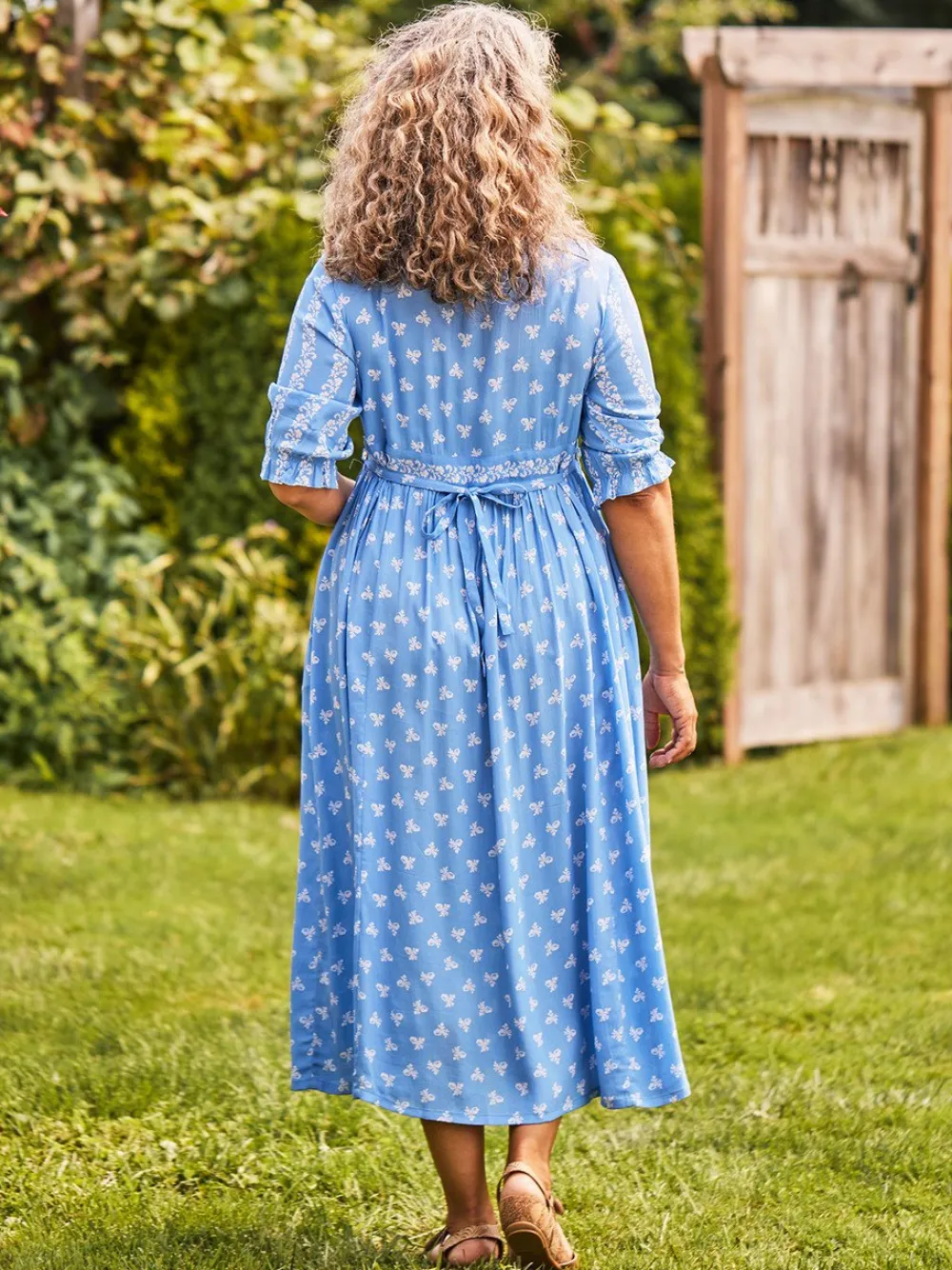 April Cornell Flowerpot Blue Dress- Robes, Nightgowns & Dresses