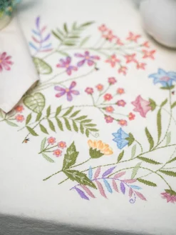 April Cornell Garden Embroidered Tablecloth, 36" x 36"- Tablecloths