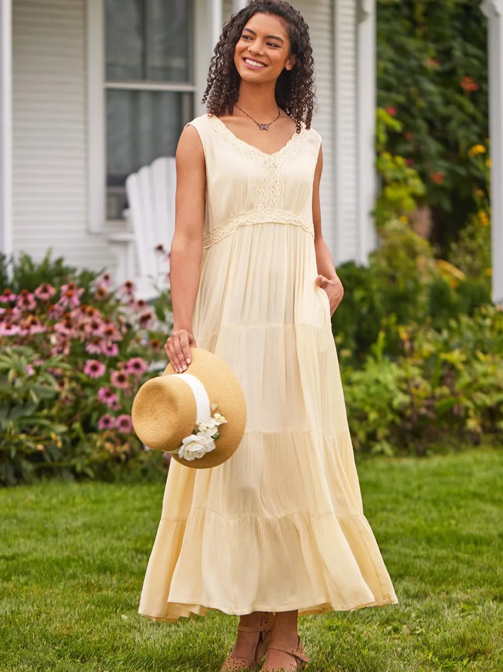 April Cornell Gazebo Butter Dress- Robes, Nightgowns & Dresses