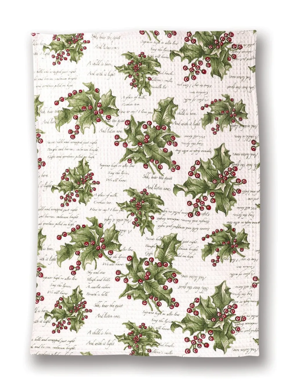 April Cornell Holly Song Ecru Tea Towel- Tea Towels
