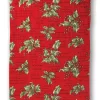 April Cornell Holly Song Red Tea Towel- Tea Towels