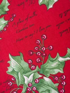 April Cornell Holly Song Red Tablecloth, 60" x108"- Tablecloths