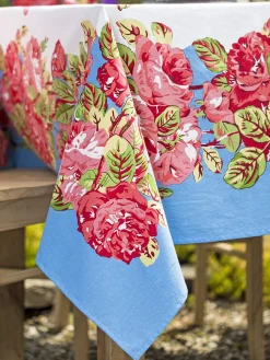 April Cornell La Vie En Rose Blue Tablecloth, 60" x 90"- Tablecloths