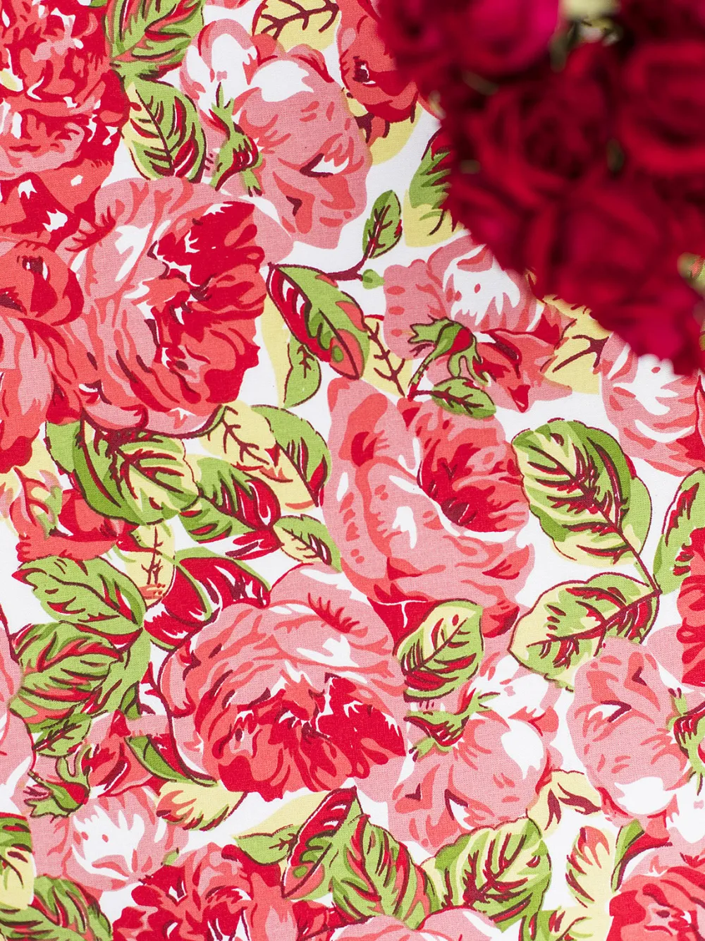 April Cornell La Vie En Rose Red Round Tablecloth- Tablecloths