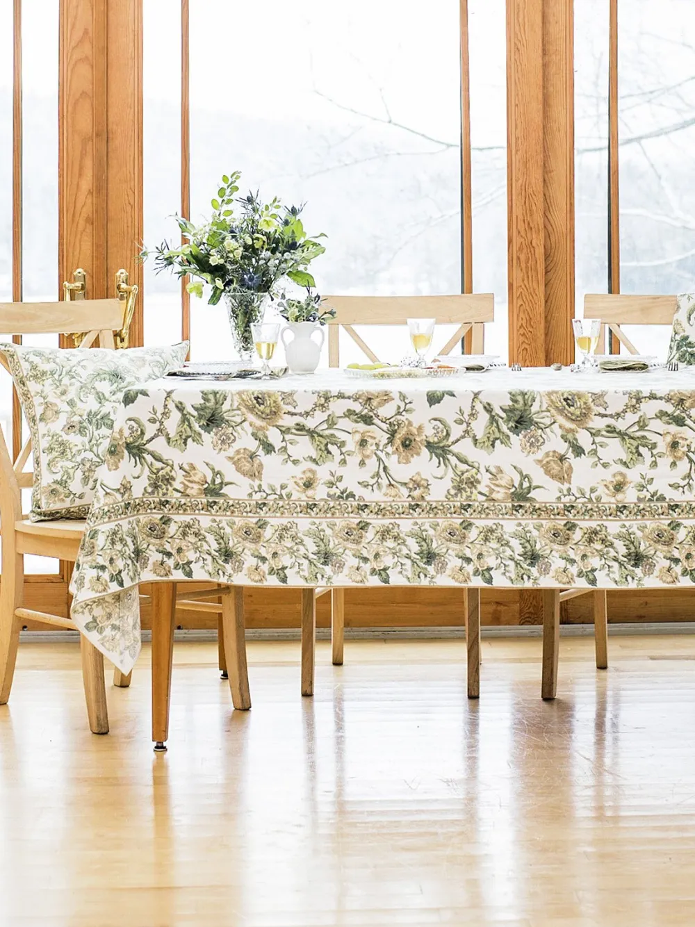 April Cornell Lillian Ecru Tablecloth, 60" x 108"- Tablecloths