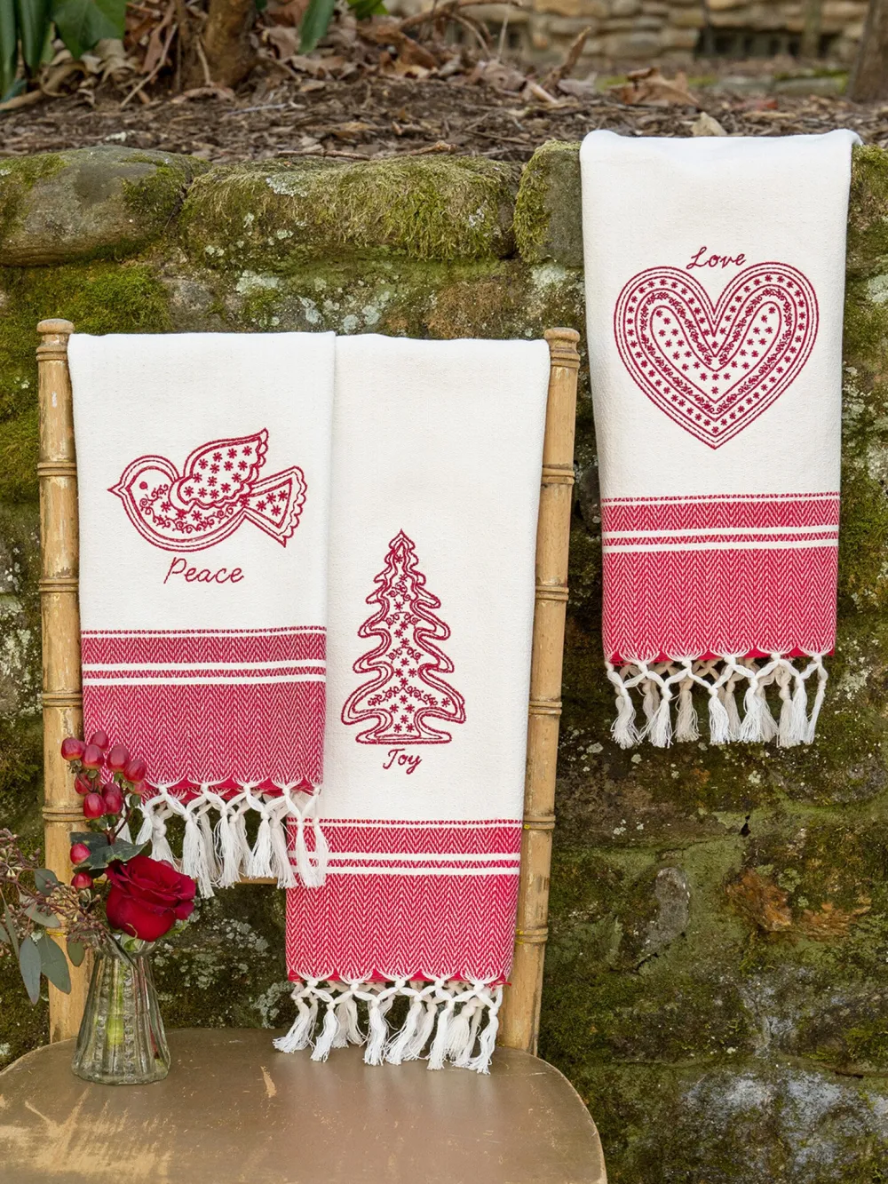 April Cornell Love, Peace & Joy Tea Towel Bundle- Tea Towels