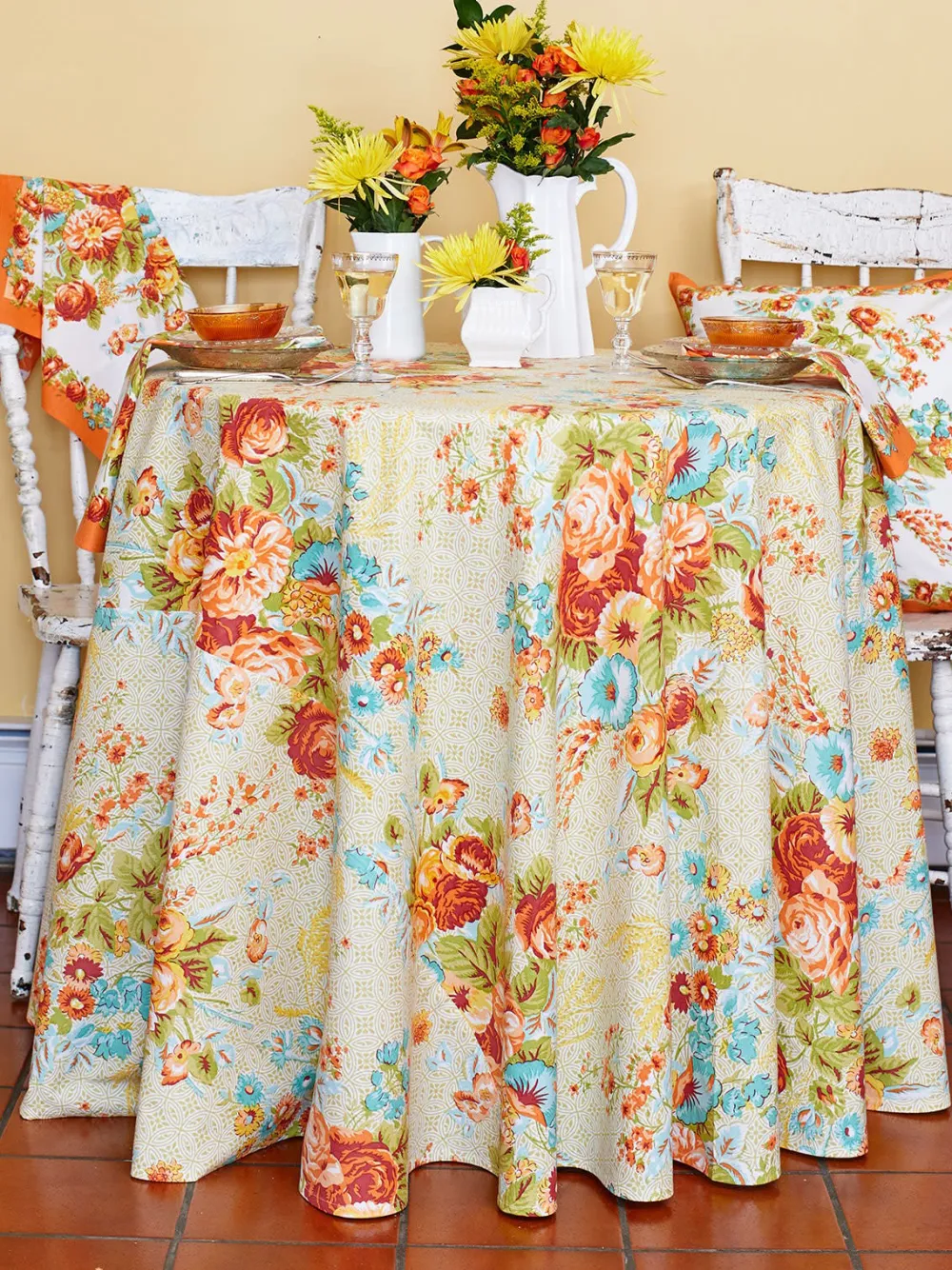 April Cornell Marion Harvest Round Tablecloth- Tablecloths