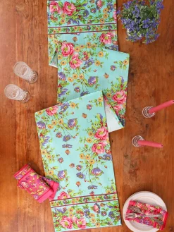April Cornell Penny's Patio Aqua Table Runner- Table Runners