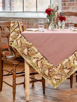 April Cornell Pheasant Cabernet Tablecloth, 60" x 90"- Tablecloths