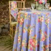 April Cornell Rosemary Periwinkle 88" Round Tablecloth- Tablecloths