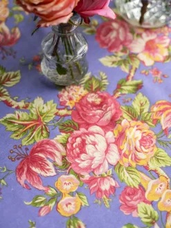 April Cornell Rosemary Periwinkle 88" Round Tablecloth- Tablecloths