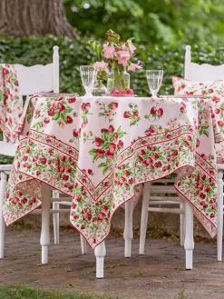 April Cornell Strawberry Basket Tablecloth (Sorbet), 60" x 90"- Tablecloths