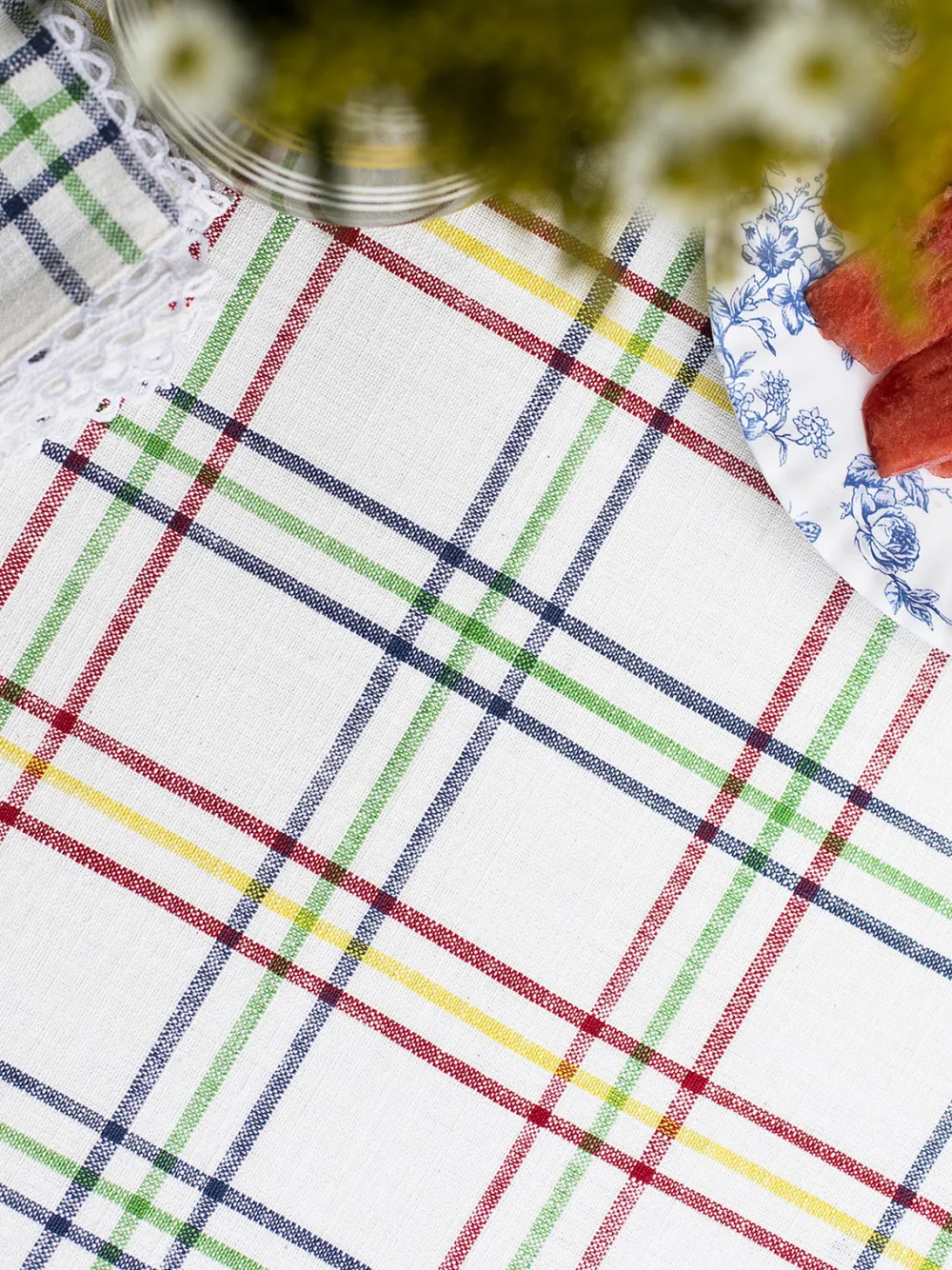 April Cornell Summer Plaid Tablecloth, 60" x 90"- Tablecloths