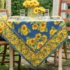 April Cornell Sunflower Valley Navy Tablecloth, 60" x 90"- Tablecloths
