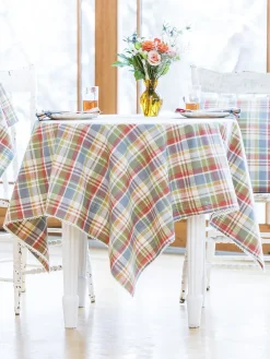 April Cornell Sunwashed Plaid Square Tablecloth- Tablecloths