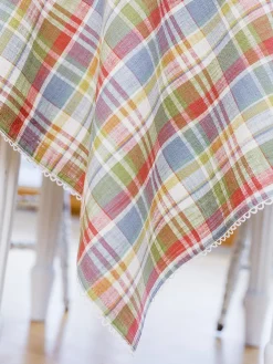 April Cornell Sunwashed Plaid Square Tablecloth- Tablecloths