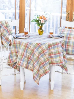 April Cornell Sunwashed Plaid Square Tablecloth- Tablecloths