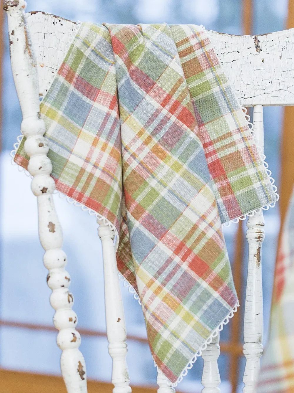 April Cornell Sunwashed Plaid Cotton Napkin Set- Cotton Napkins