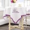 April Cornell Tea Time Embroidered Tablecloth - Lavender - 36" x 36"- Tablecloths