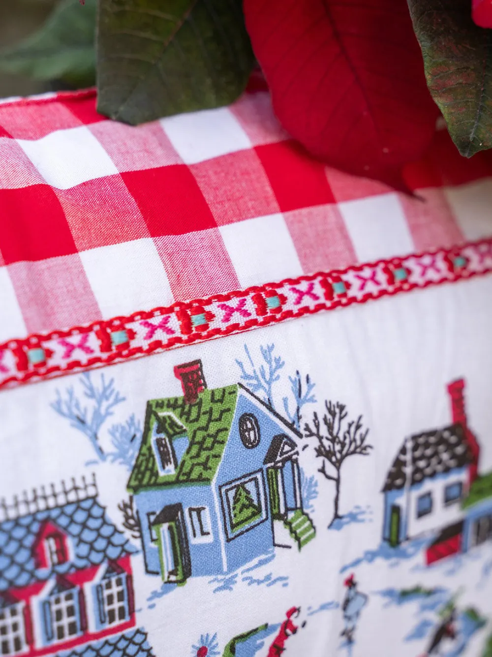 April Cornell Victorian Christmas Cushion- Throws & Pillows
