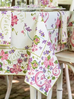 April Cornell Violets Ecru Tablecloth, 60
