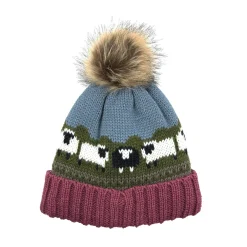 Aran Rose Sheep Pom Pom Hat- Hats|Souvenirs