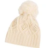 Aran Wool Bobble Hat (Cream)- Hats