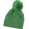 Aran Wool Bobble Hat (Green)- Hats