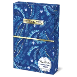 Azure Feathers Boxed Thank You Cards- Boxed Cards