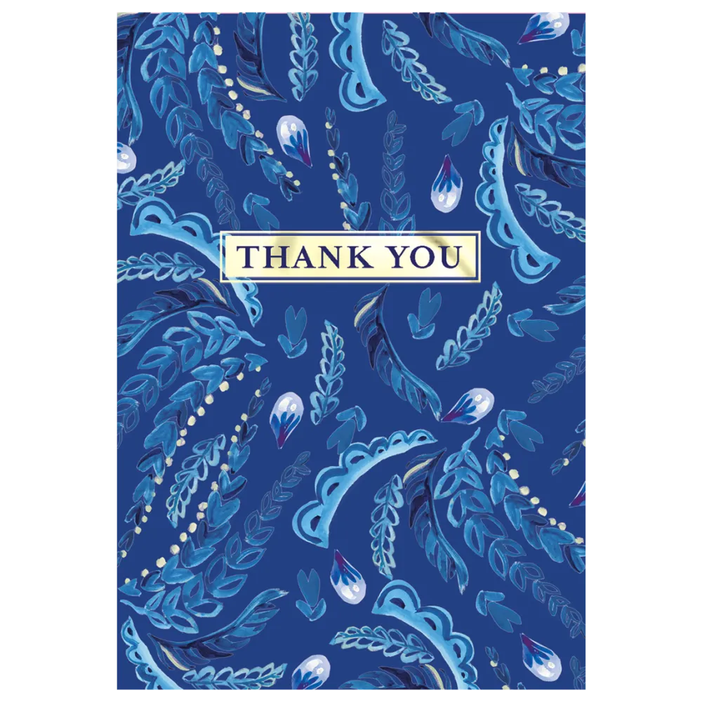 Azure Feathers Boxed Thank You Cards- Boxed Cards