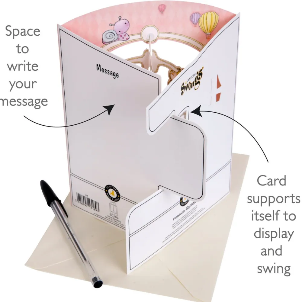 Baby Girl Swing Card- Greeting Cards