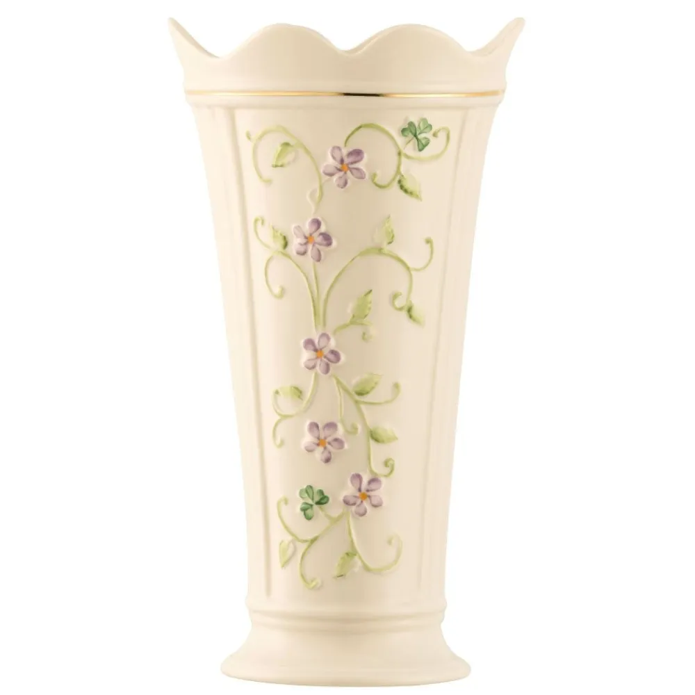Belleek Classic Irish Flax 9.5" Vase- Belleek Pottery