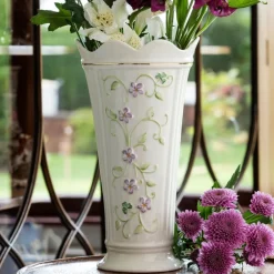 Belleek Classic Irish Flax 9.5" Vase- Belleek Pottery