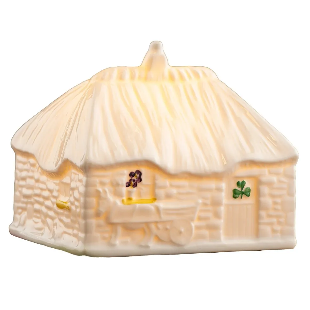 Belleek Classic 2025 Limited Edition LED Irish Thatched Cottage- Belleek Pottery