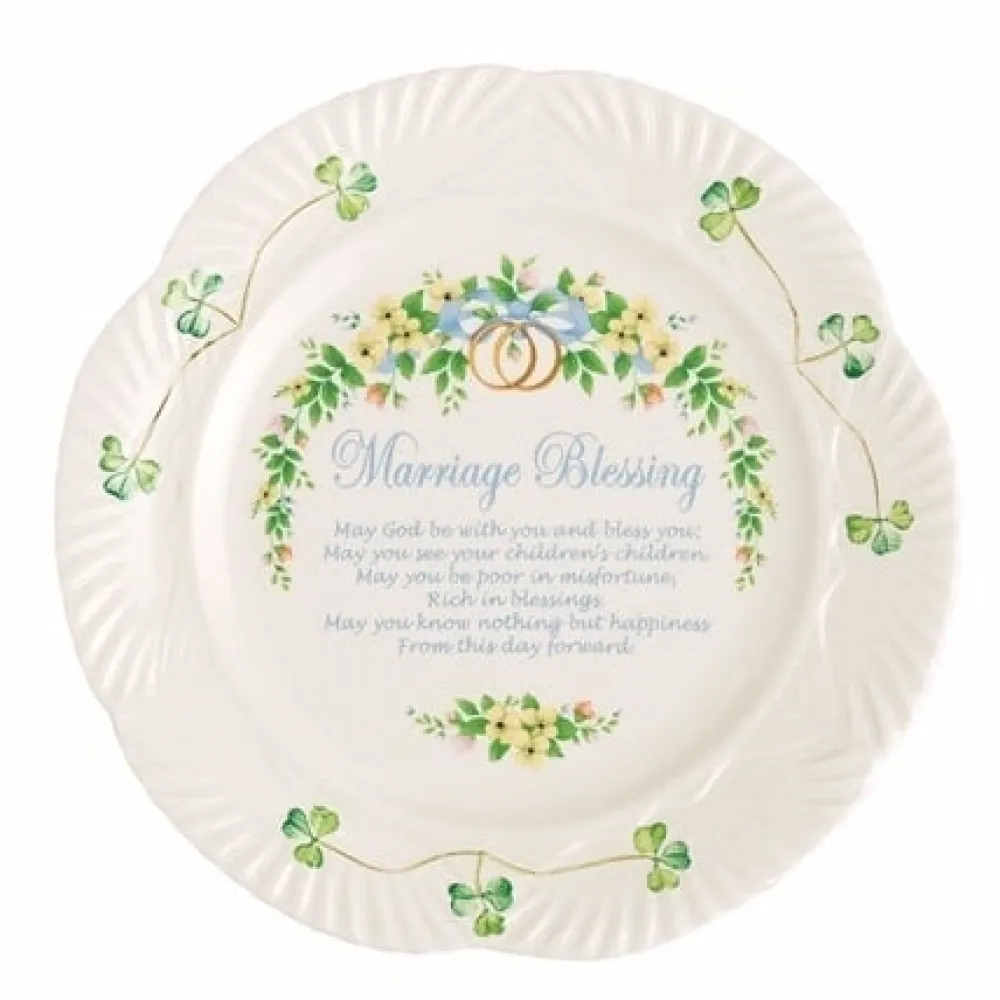 Belleek Classic Marriage Blessing Plate- Belleek Pottery