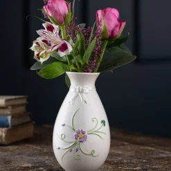 Belleek Classic Ribbon Spill Vase- Vases|Belleek Pottery