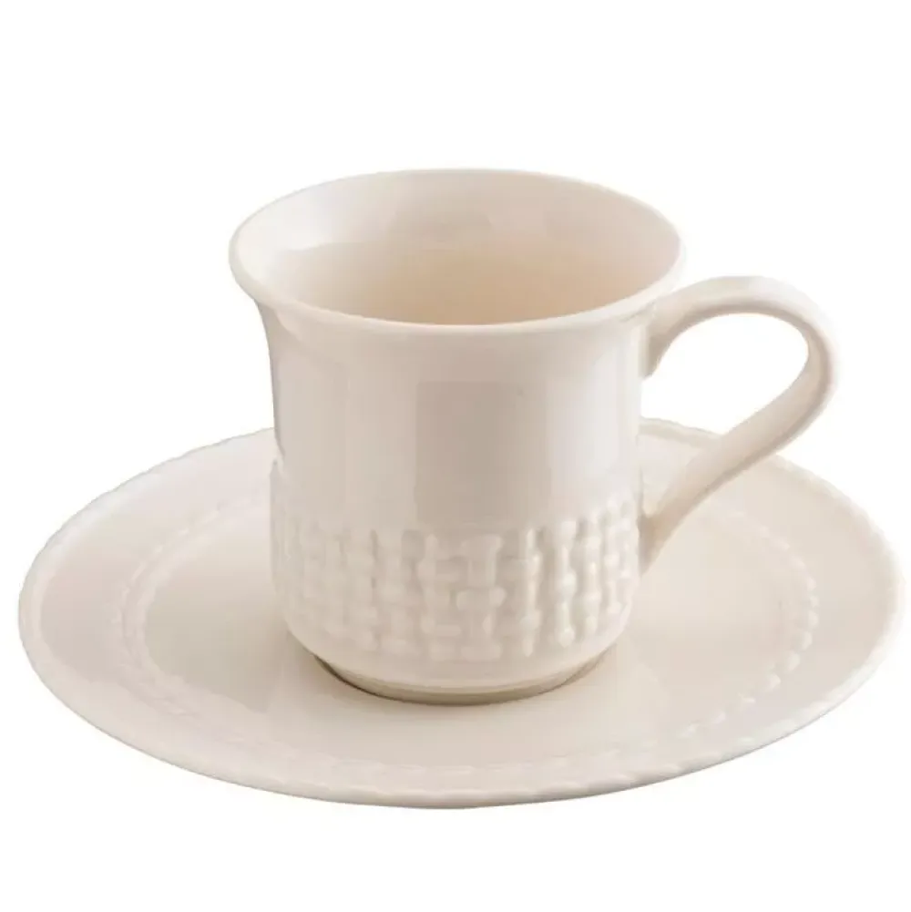 Belleek Galway Weave Cup & Saucer- Belleek|Teacups & Saucers